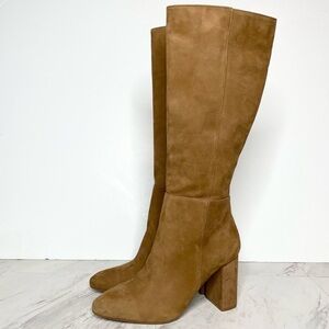 Steve Madden Ninny Camel Nubuck Tall Heeled Boot 8M